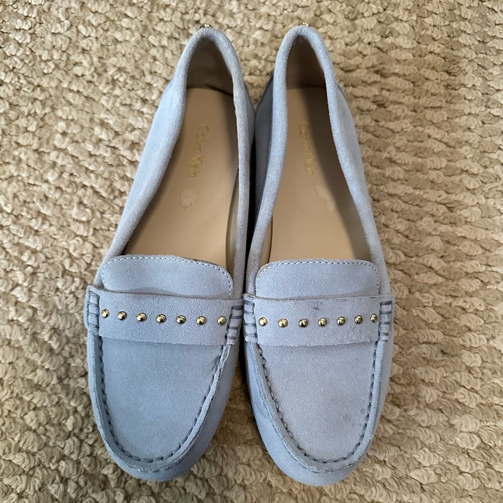 Calvin Klein Loafer Lissa Driver Shoes Flats Grayish Blue Size 9